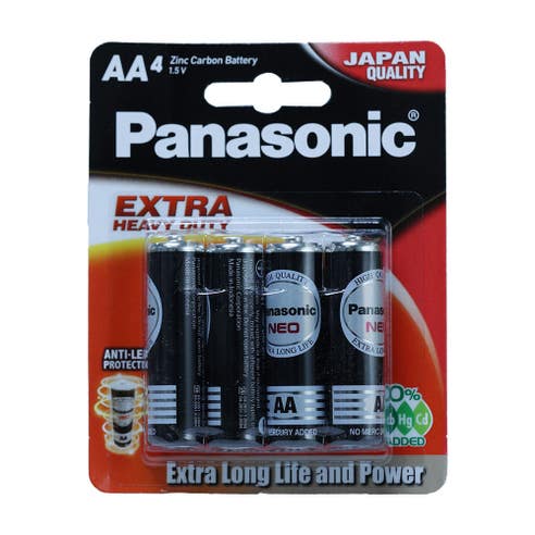 Panasonic Extra Heavy Duty Battery 1.5v AA4 R6nt/4b 