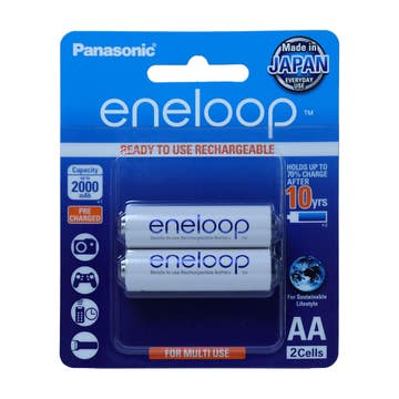 Panasonic Rechargeable Battery AA2 1.2v Bk-3mcce/2bt 