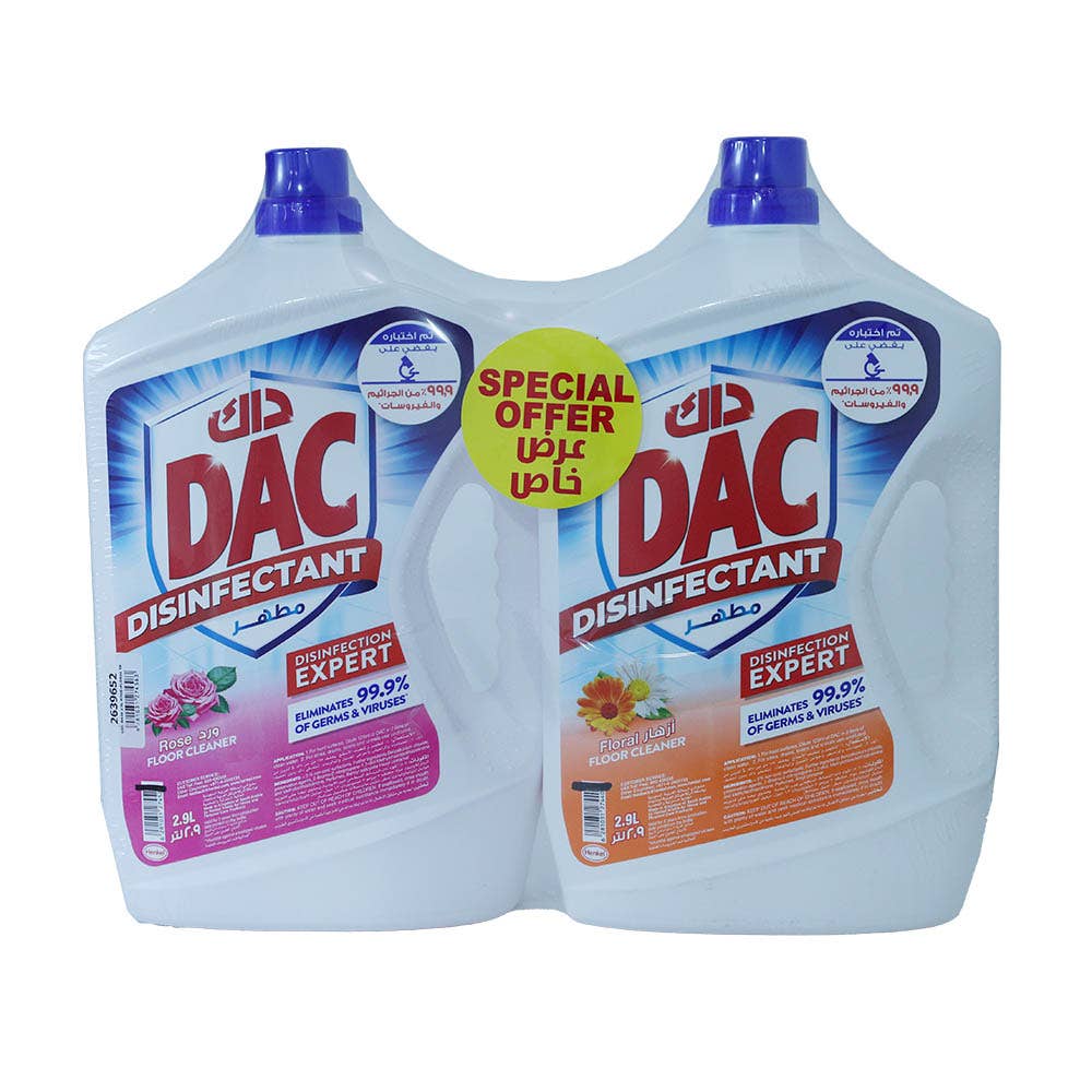 Dac Cleaner Alosraonline | DAC Disinfectant Rose + Floral Floor Cleaner 2x2.9L ...