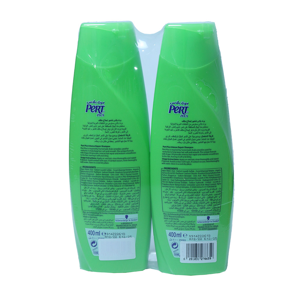 Pert Plus Intense Repair Shampoo 2x400ml [Special Offer] back image