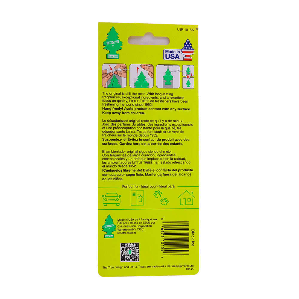 Little Trees Black Ice Card Airfreshener back image