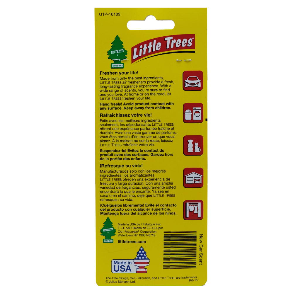 Little Trees New Car Card Airfreshener back image