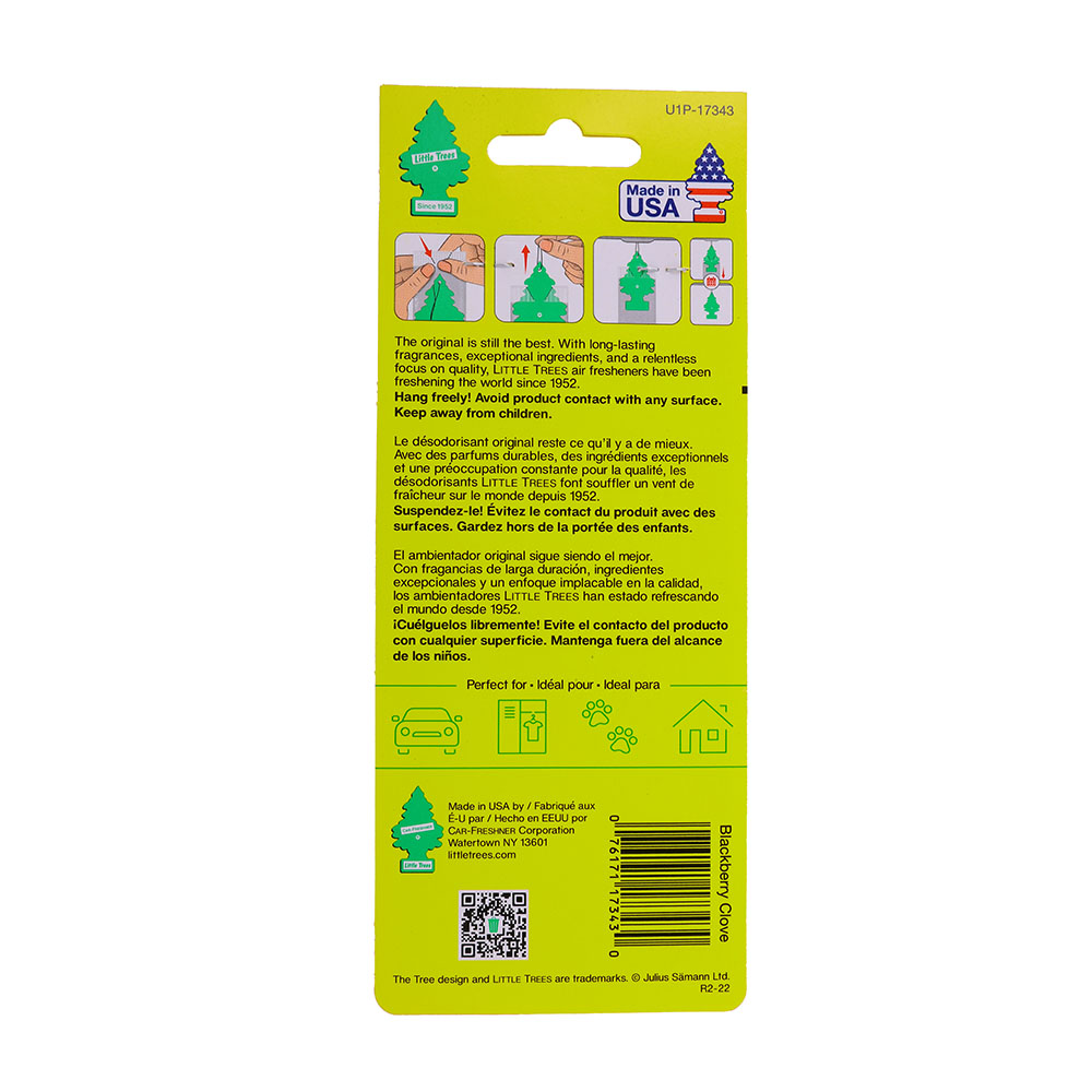 Little Trees Blackberry Clove Card Airfreshener back image