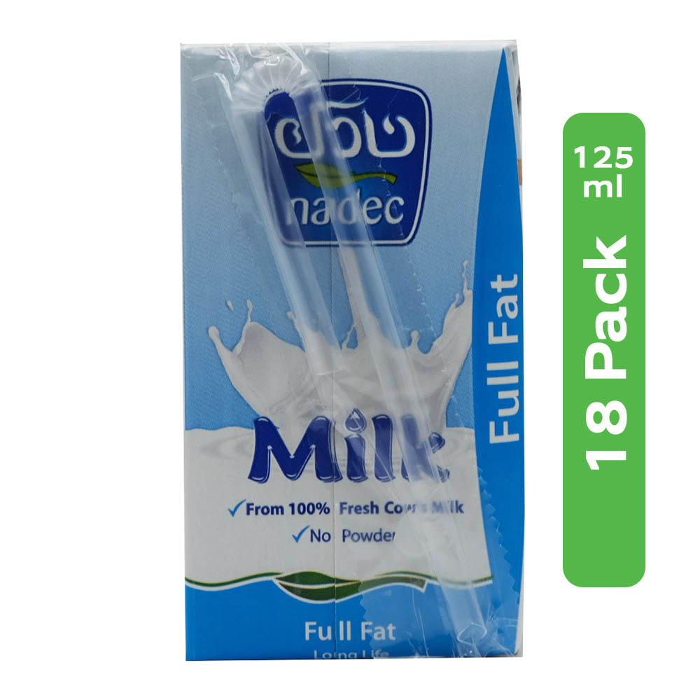 Nadec UHT Full Fat Long Life Milk 18x125ml