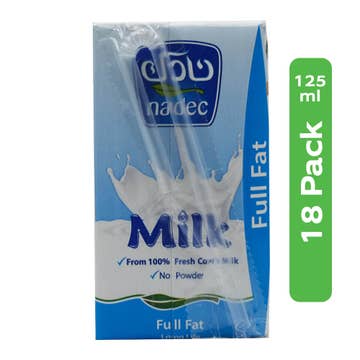 Nadec UHT Full Fat Long Life Milk 18x125ml 