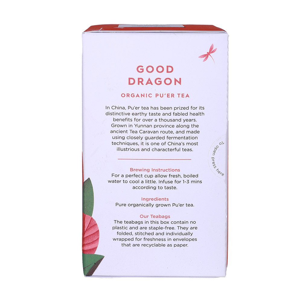 Dragonfly Tea Organic Pu'er Tea 40g back image