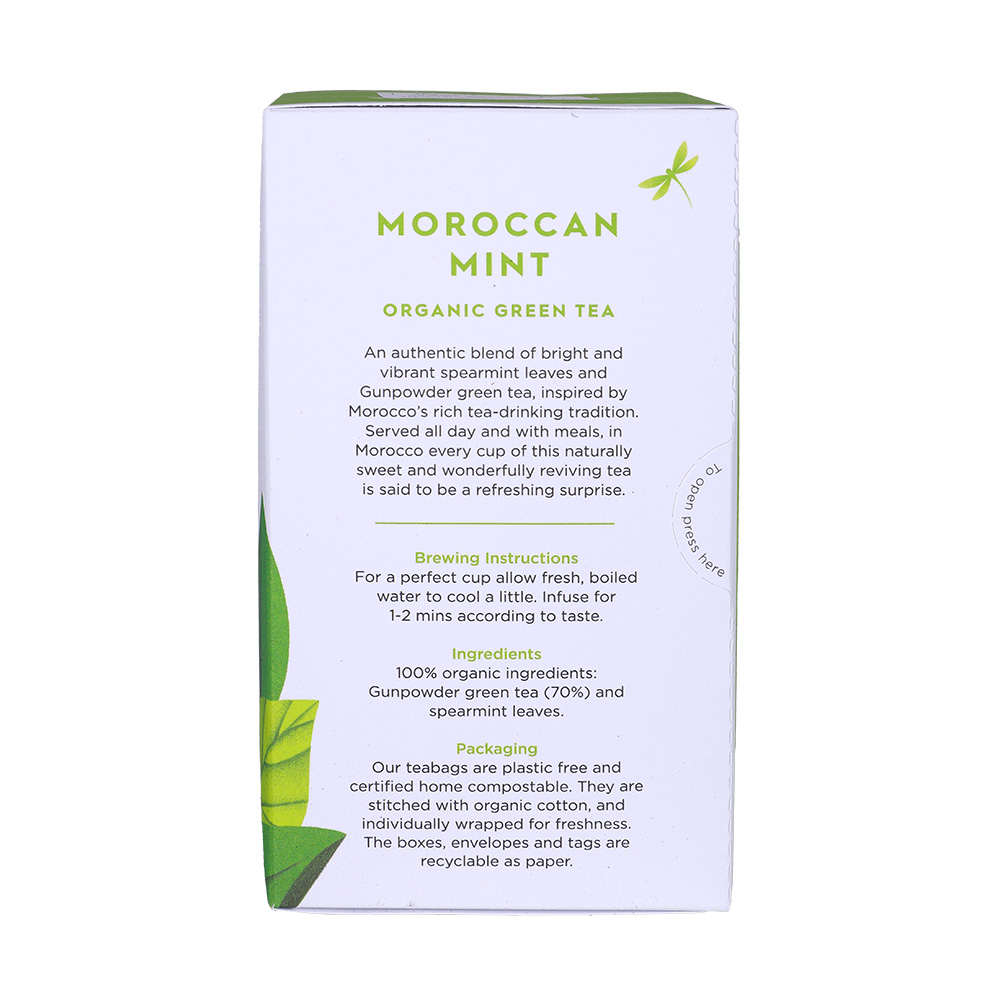 Dragonfly Tea Moroccan Mint Organic Green Tea 40g back image