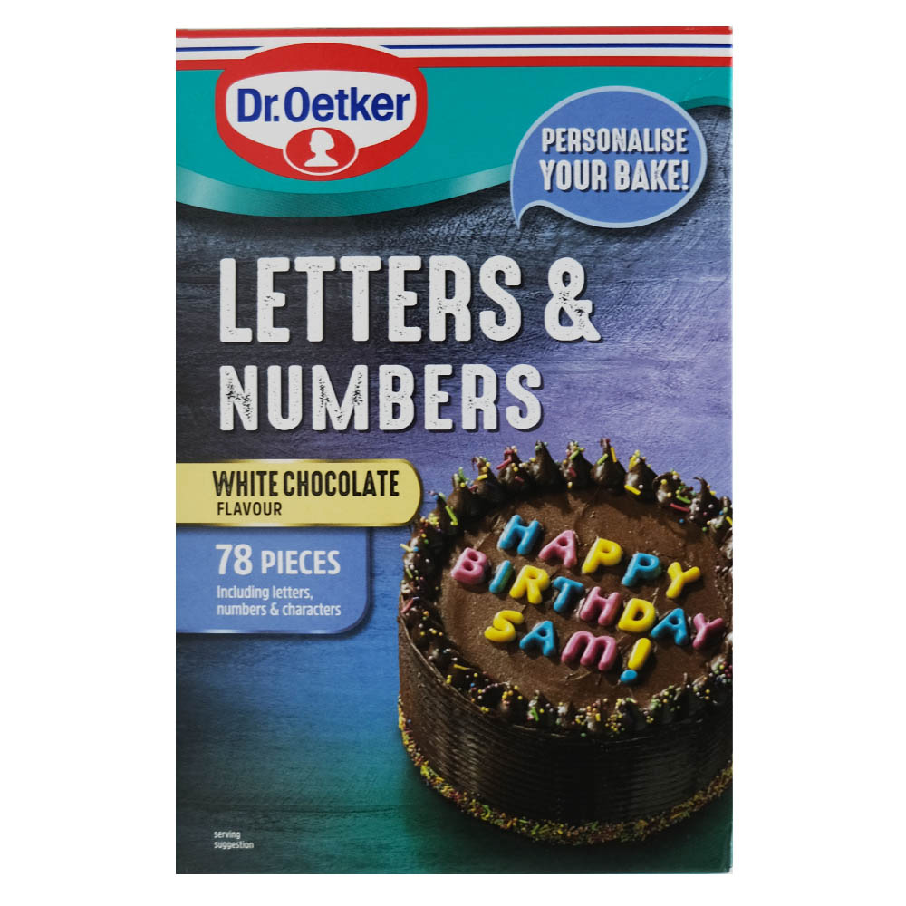 Dr. Oetker White Chocolate Letters & Numbers 40g