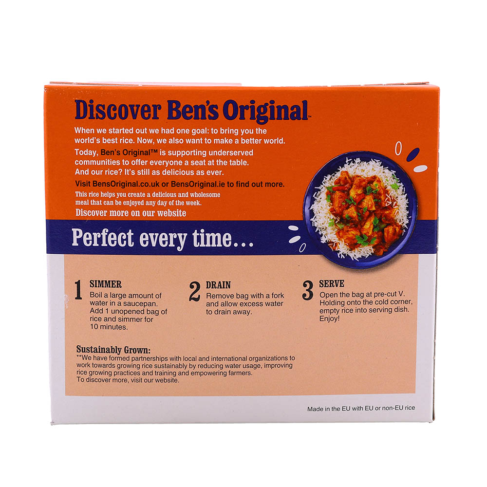 Ben's Original Boil-In-Bag Long Grain Rice 500g back image
