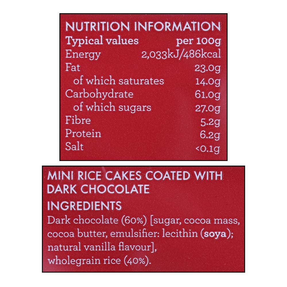 Kallo Mini Dark Chocolate Rice Cakes 84g right side image