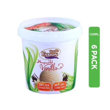 Fabion Vanilla Sugar Free & Low Fat Ice Cream 6x125ml