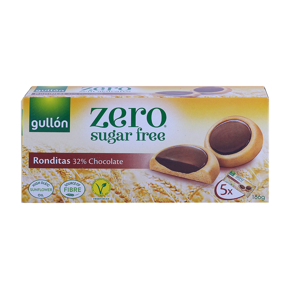 Gullon Zero Sugar Free Ronditas 32% Chocolate 186g