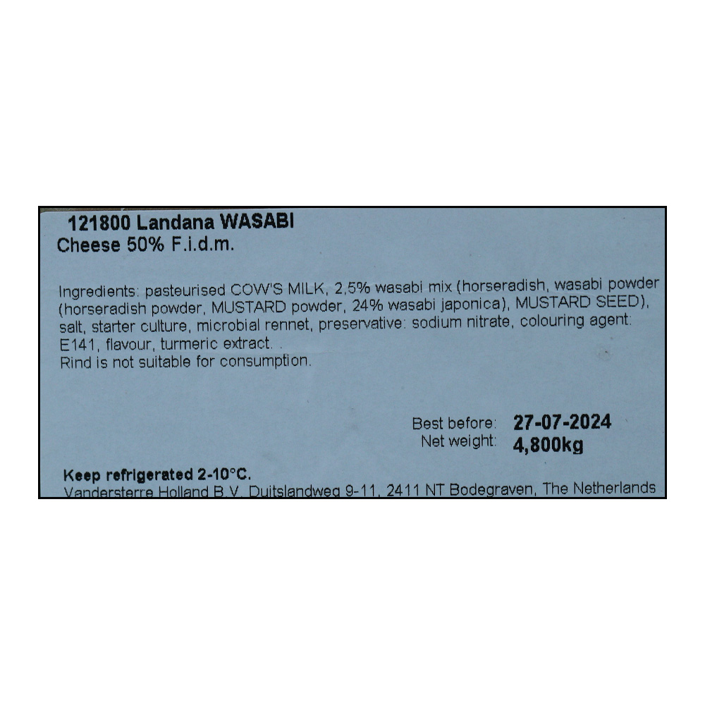 Landana Gouda Cheese With Wasabi [Per Kg] right side image