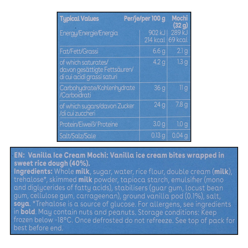 Little Moons Madagascan Vanilla Mochi Ice Cream 192g right side image