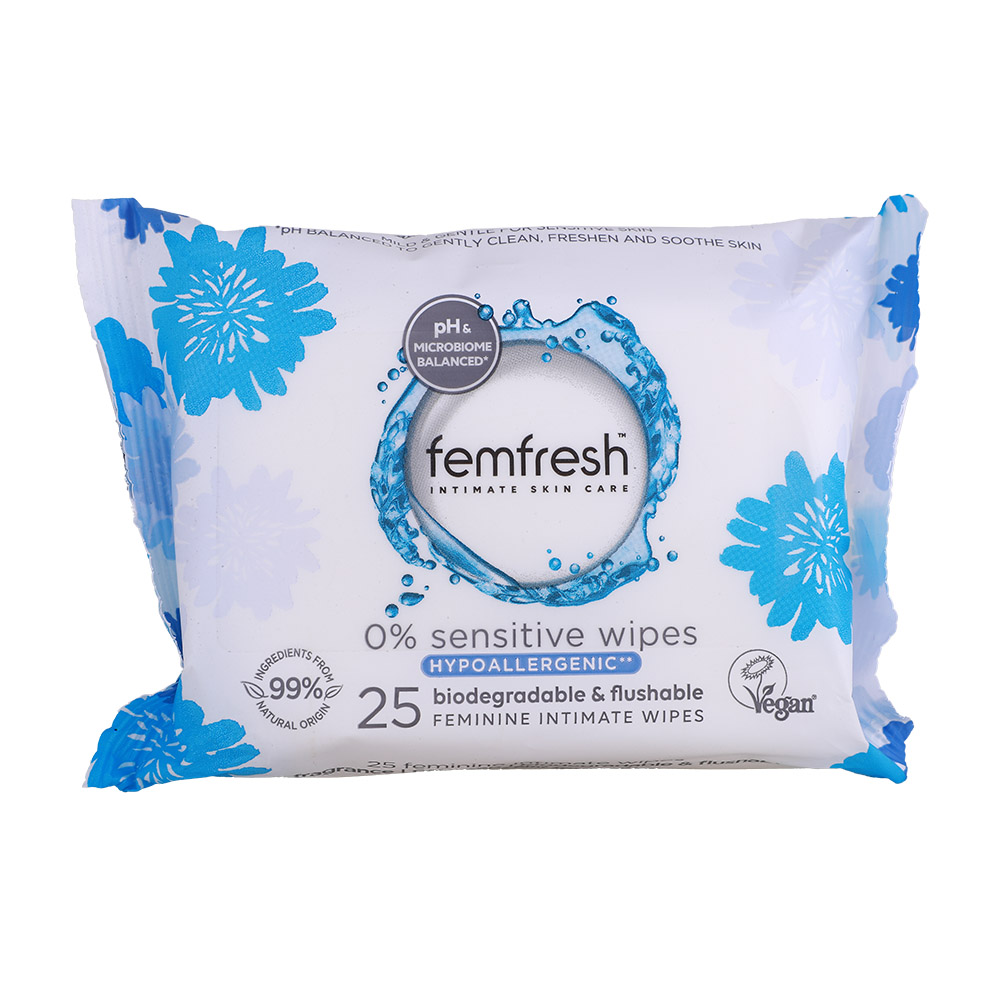 Femfresh 0% Sensitive Intimate Wipes 25s