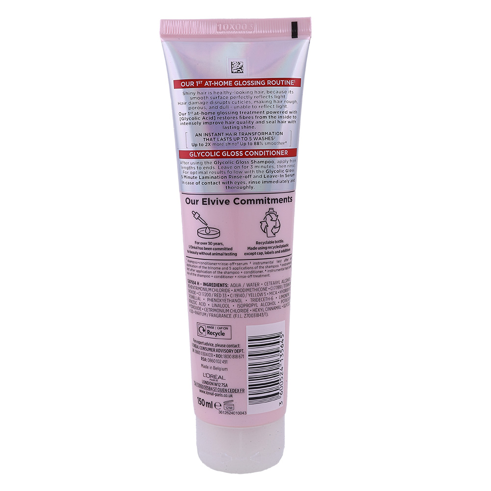 LOreal Elvive Glycolic Gloss Conditioner 150ml back image