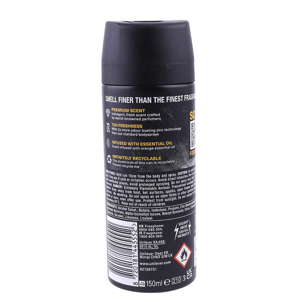 Lynx Black Vanilla Body Spray 150ml back image