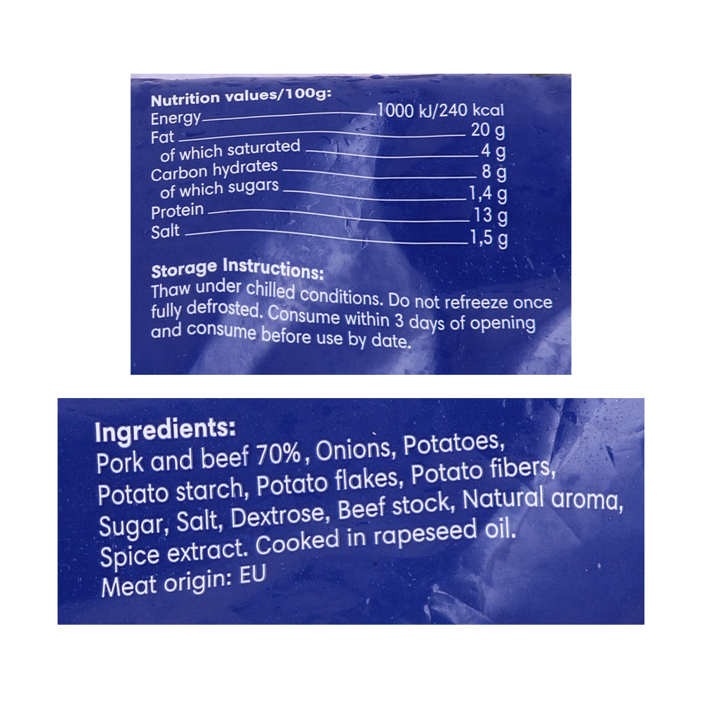 Oresundschark Original Swedish Meatballs 600g [Contains Pork] right side image