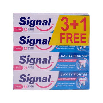 Signal Cavity Fighter Toothpaste 4x75ml [Special Offer] 