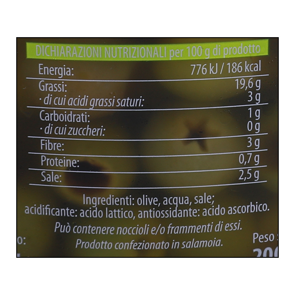 Madama Oliva Green Pitted Castelvetrano Olives 200g right side image