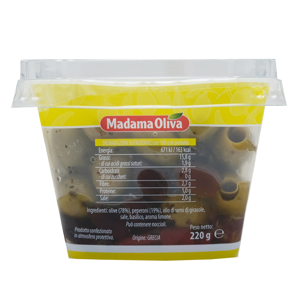 Madama Oliva Green & Black Mix Aperitif Olives back image