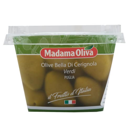Madama Oliva Green Bella of Cerignola Olives Tray 250g 