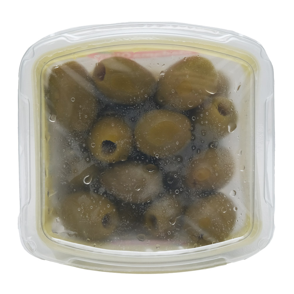 Madama Oliva Giant Green Pitted Olives 200g left side image