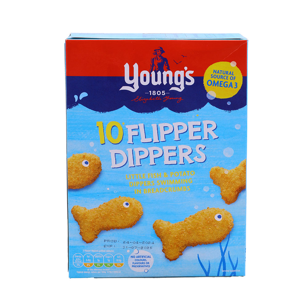 Young's Flipper Dippers 10's 250g back image