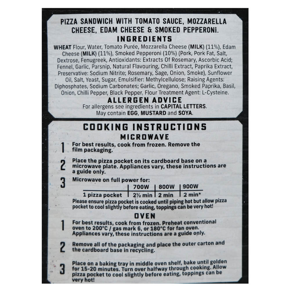 Goodfellas 2 Pepperoni Pizza Pockets 250g [Contains Pork] - Bahrain Alosraonline supermarket