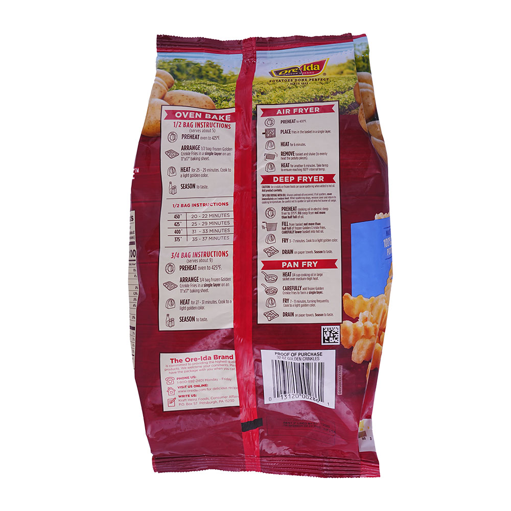 Ore-Ida Golden Crinkles French Fried Potato 907g - Bahrain Alosraonline store