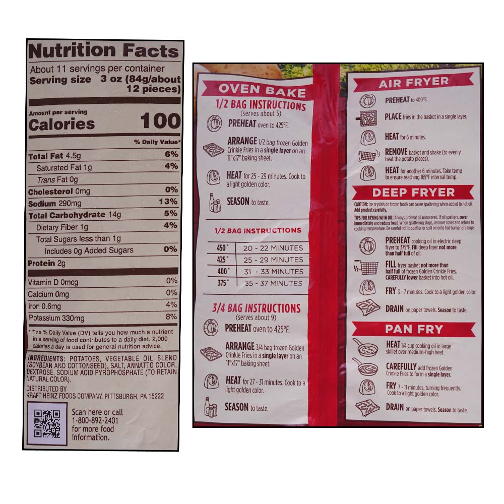 Ore-Ida Golden Crinkles French Fried Potato 907g- alosra supermarket near me 