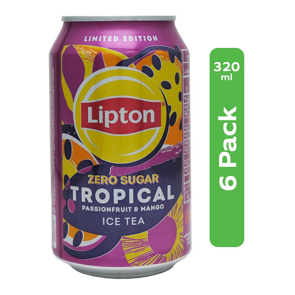 Lipton Zero Sugar Tropical Passionfruit & Mango Ice Tea 6x320ml
