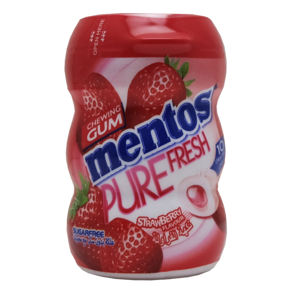Mentos Strawberry Chewing Gum Bottle 10s