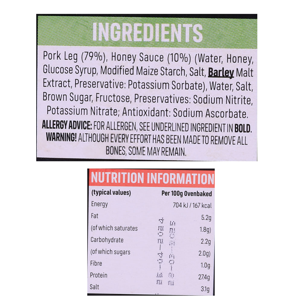 Iceland Gammon Honey Joint [Contains Pork] - Alosra supermarket near me