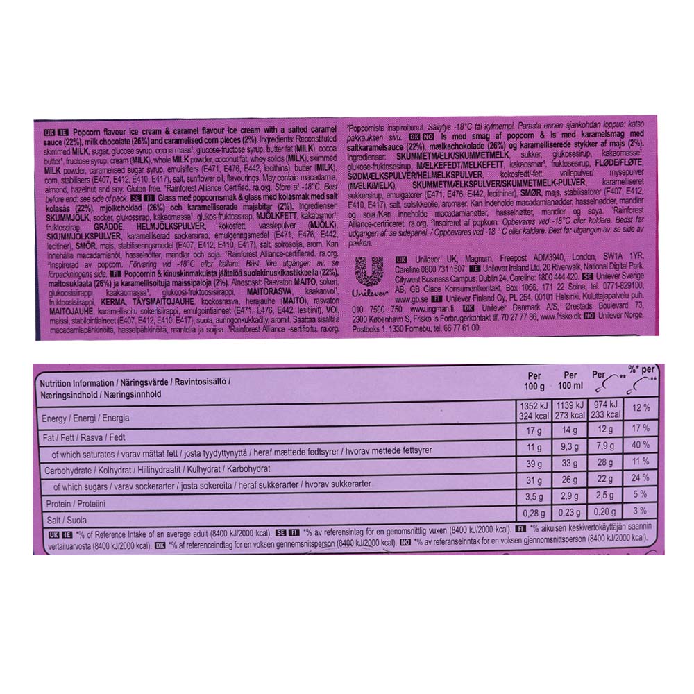 Magnum Double Star Chaser Ice Cream 255ml right side image