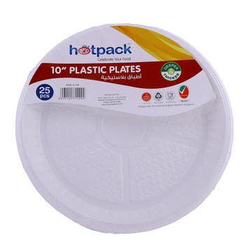 Hotpack 10" Plastic Round Plate 25s 