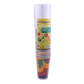 Hotpack Paper Juice Cup 12oz With Lid 25pcs 