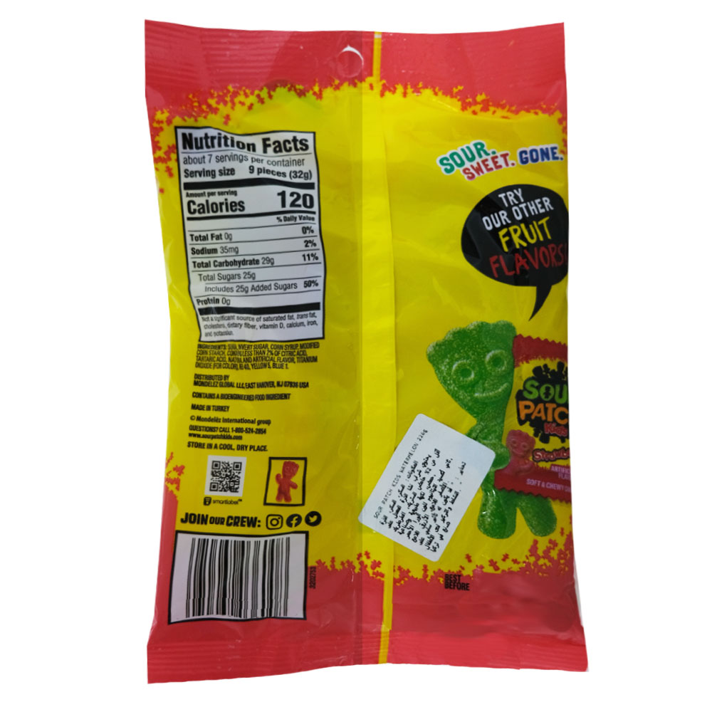 Sour Patch Kids Watermelon Candy 226g back image