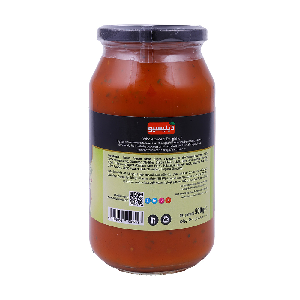 Delicio Pizza Sauce 500g back image