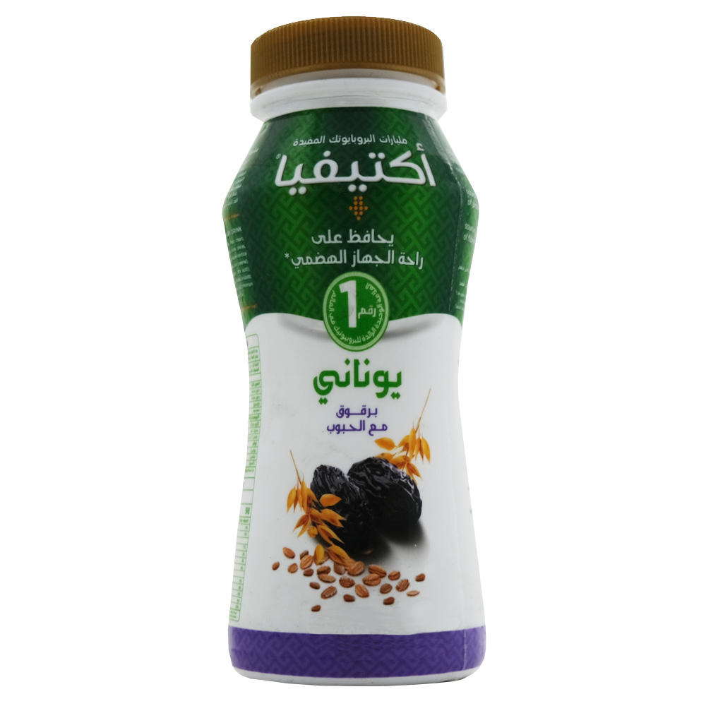 Activia Prunes & Cereal Greek Yogurt Drink 180ml back image