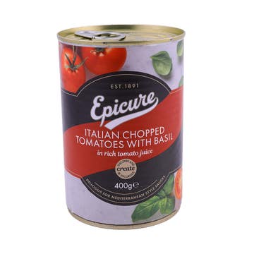 Epicure Italian Chopped Tomatoes With Basil 400g 