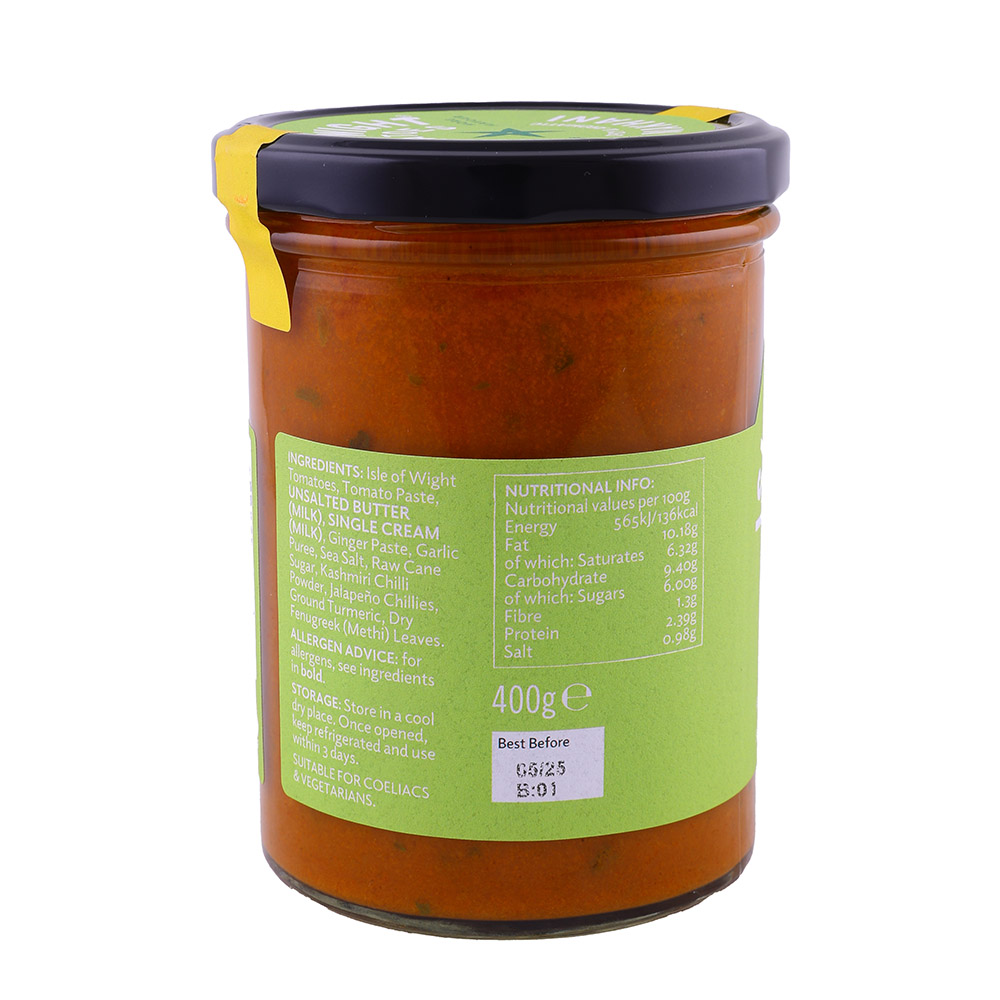 Isle Of Wight Tomatoes Makhani Sauce 400g back image