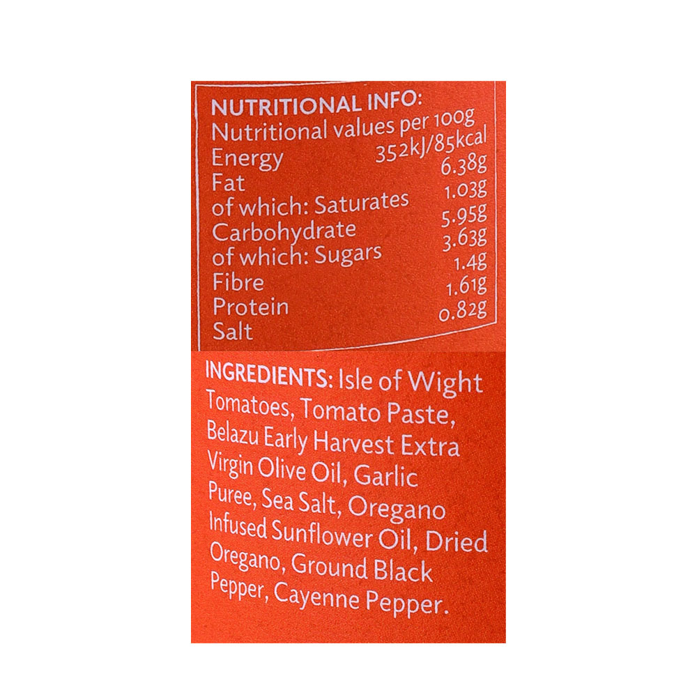 Isle Of Wight Tomatoes Pizzaiola Sauce 400g right side image
