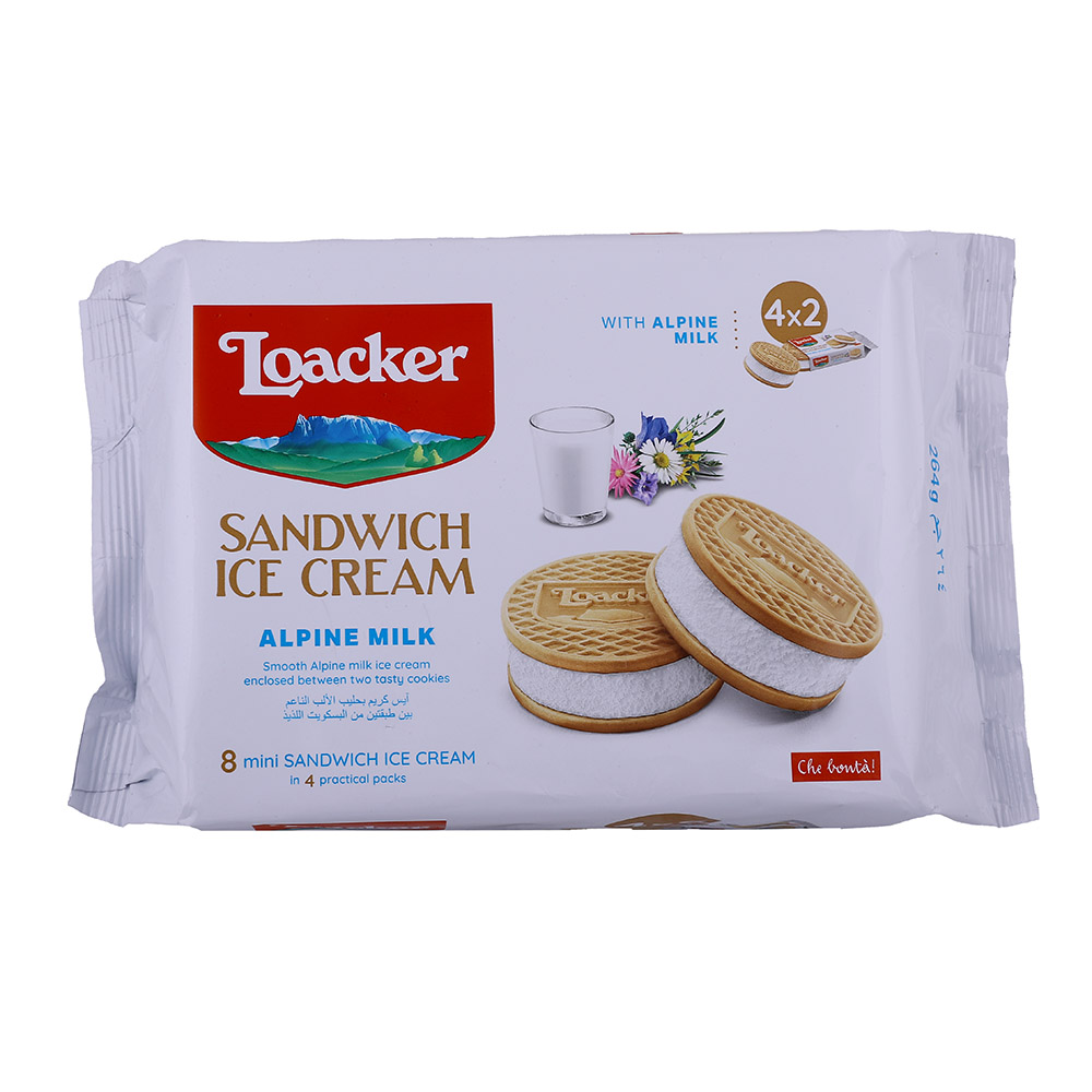 Loacker Alpine Milk Sandwich Ice Cream 264g