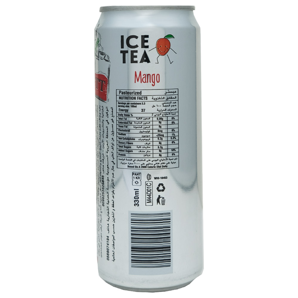 Tea Time Mango Ice Tea 330ml right side image