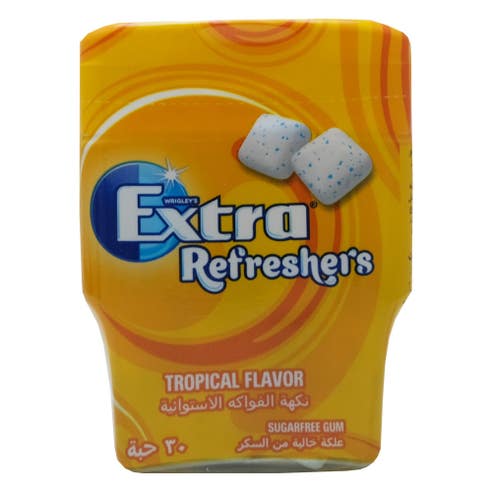 Wrigleys Extra Refreshers Tropical Gum Bottle 67g 