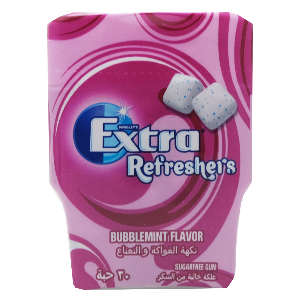 Wrigleys Extra Refreshers Bubble Mint Gum Bottle 67g