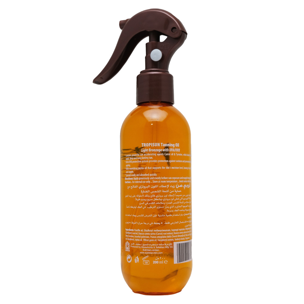 Tropisun Light Bronzage Tanning Oil 200ml back image