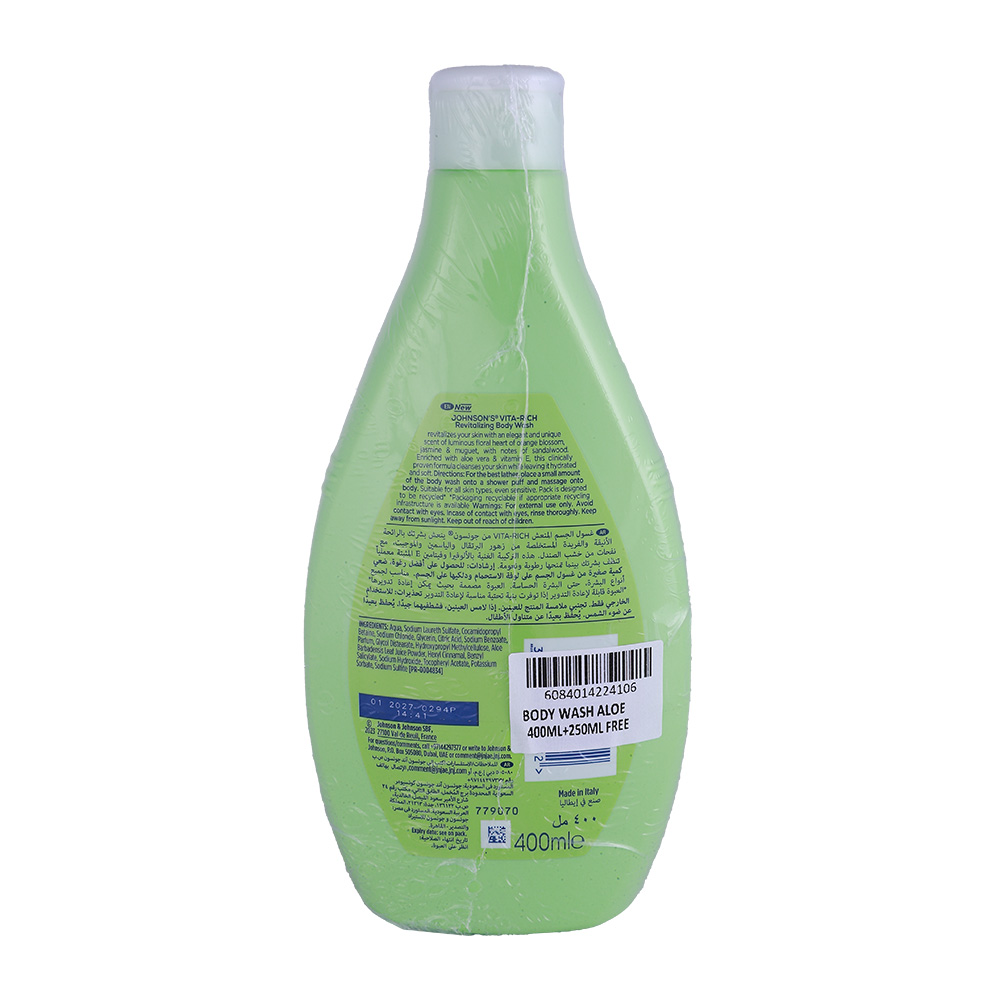 Johnson's Vita-Rich Revitalizing Body Wash 400ml + 250ml Free [Special Offer] back image