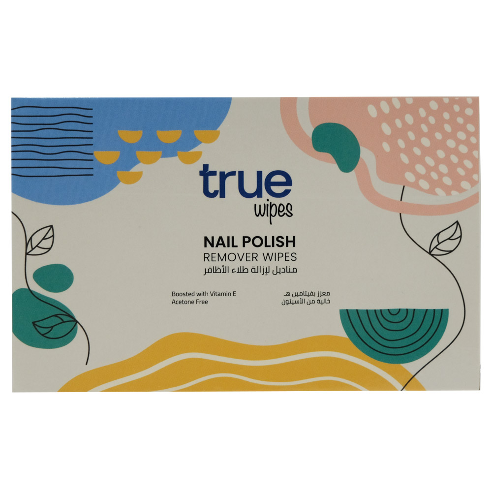 True Nail Polish Remover Wipes back image